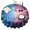Colorful Burst Pattern, variant on Blue White Tie Dye Spiral Pattern Round Tablecloth 60"x60",Wrinkle Wipeable Table Cloth for Kitchen Dining Room Picnic Patio Party