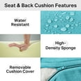 thumbnail image 5 of POCASSY 6" Thick Outdoor Chair Cushions Set of 6, 24" x 24" x 6" Outdoor Cushions for Patio Furniture, Deep Seat and High Back Cushion for Patio Rocking Dining Chair and Couch, Lake Blue, 5 of 11
