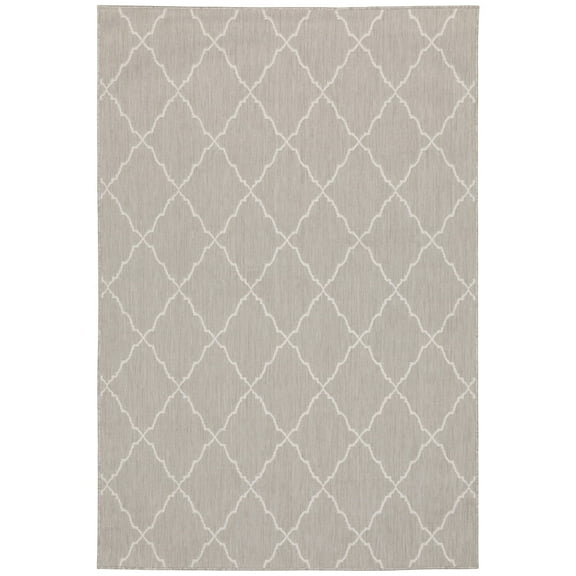 Oriental Weavers Portofino Area Rug 7225H Outdoor Grey Diagonals Lines 1' 10" x 7' 3" Rectangle