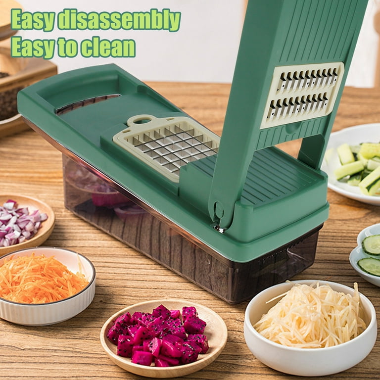 iMounTEK Vegetable Slicer Quick Potato Tomato Fruit Cutter Set With 3  Blades Stainless Steel Food Chopper