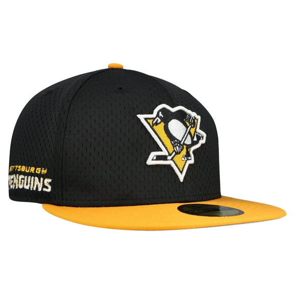 Men's New Era Black/Gold Pittsburgh Penguins Mesh Crown Two-Tone 59FIFTY Fitted Hat