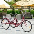thumbnail image 3 of Goplus Vélo à 3 Roues à une Vitesse 24 Pieds' Tricycle pour Adulte Hauteur de Siège Réglable avec Clochette, 3 of 10