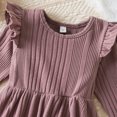 thumbnail image 6 of Utlike Girls Dresses Long Sleeve Ribbed Pattern Knitting Princess Dress Girl Comfort Fit Sundress For Everyday Wear Size 6 Years-7 Years, 6 of 9