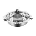 thumbnail image 3 of deevoka Hot Pot Cooker Lifting Chafing Dish Basin for Party Kitchen Family Gathering 36cm With punching, 3 of 9