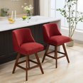 thumbnail image 2 of LEGAHOME Bar Stools Set of 2, 26” Swivel Counter Height Bar Stools with Soft Foam and Steel Spring Core, Modern Bar Stools with Wood Legs for Kitchen Island, Bar, Dining Room, Wine Red, 2 of 9