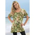 thumbnail image 2 of Roaman's Women's Plus Size Printed Slub Tunic Top, 2 of 5