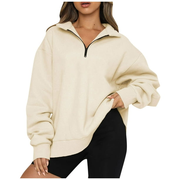 La manga larga del jersey de gran tamaño de la sudadera de las mujeres remata la sudadera con capucha
