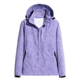 thumbnail image 2 of Purple Warm Winter Coats, Polyester Solid Color Jackets, Women's Autumn and Winter Solid Color Maple Print Windproof and Rainproof Hooded Coat Breathable Outdoor Jacket, 4XL, 2 of 6