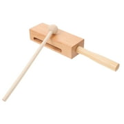 HOMEMAXS 2pcs Percussion Instrument Educational Musical Woodblock With Mallet (Khaki)