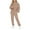 Khaki, variant on Frontwalk Women's Solid Color Long Sleeve Jogger Set, Athletic Outfit, 2-Piece Set, Sizes S-5XL