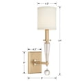 thumbnail image 5 of 8101-AG Crystorama Lighting Paxton - One Light Wall Sconce-Aged Brass Finish, 5 of 6