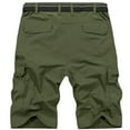 thumbnail image 3 of FEN AI Multi-Pocket Cargo Shorts Men Relaxed Loose Fit Shorts Army Green Outdoor Work Wear Hiking Fishing Shorts w/Belt, 3 of 9