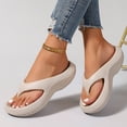 thumbnail image 6 of hoksml Women's Thick Sole Flip Flops, Cushioned Non-Slip Slides for Beach and Casual Wear, 6 of 9