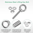 thumbnail image 2 of Uxcell 4-Sets Stainless Eyebolt M6x40mm Shoulder Lifting Eye Bolt with Nuts Washers Male Screw Thread Ring, 2 of 2