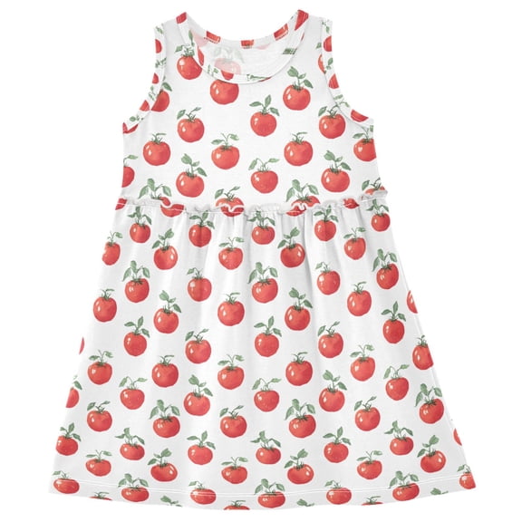 joogoo Girls Sleeveless Dress Tomatoes Stylish Short Sleeve Dresses 4T