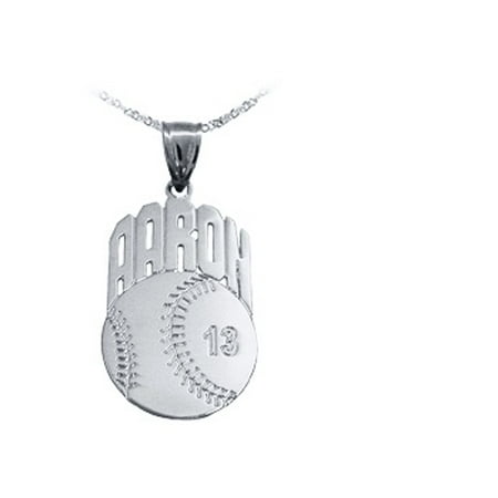 Sport Charm Baseball - Baseball Sport Charm Personalized with Name and Number - Sterling Silver - Made in USA