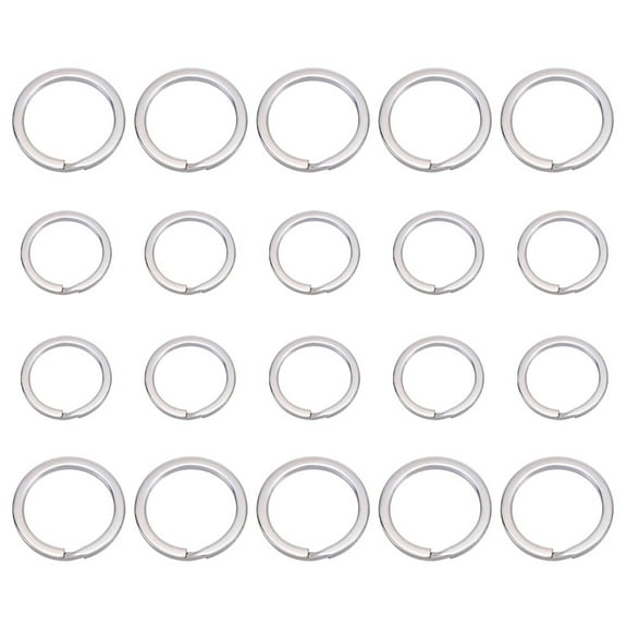 Raindrops 20PCS Split Key Chain Ring Connector Keychain Flat Circle Keyrings Accessories (Silver)