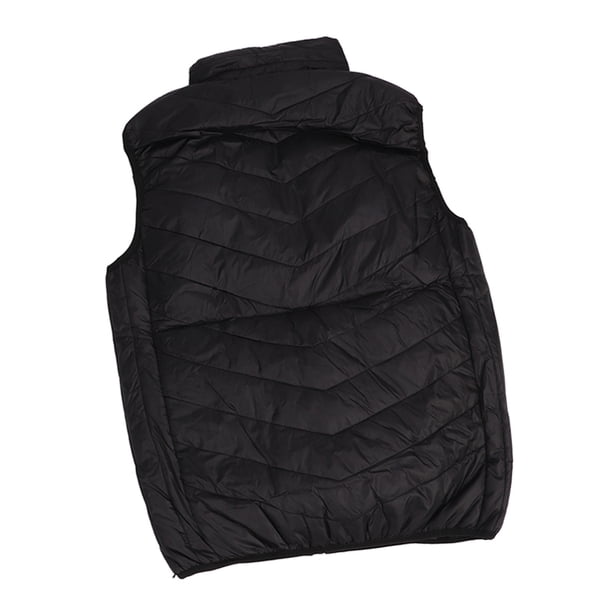Chaleco Calefactable Para Hombres, Chaleco Calefactor Eléctrico De Fibra De Poliéster, Negro Ligero Para Acampar