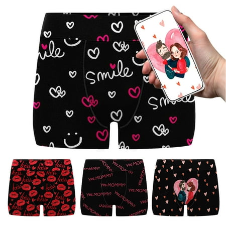 

Bessbest New Year S New Product 4Pcs Women And Men Valentine S Day Printing Plus Size Boxer Underpants Mid High Waist Underwear Underpants