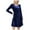 Navy3, variant on Women's Velvet Dress Crew Neck Long Sleeve Flowy A Line Short Mini Dress Casual Party Skater Dresses