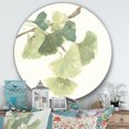 thumbnail image 2 of Designart « Watercolor Gingko Leaves I » Art Mural Rond en Métal Style Ferme - Disque de 36, 2 of 5