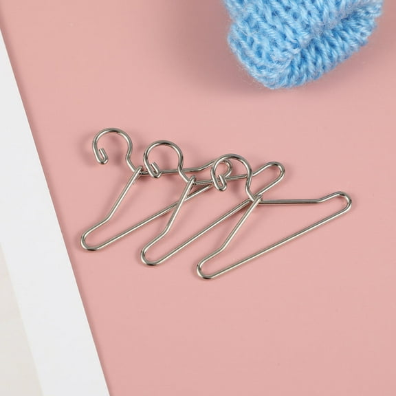 Niceauty Mini Clothes Hanger 50Pcs Silver Metal for Dollhouse and Small Craft Projects