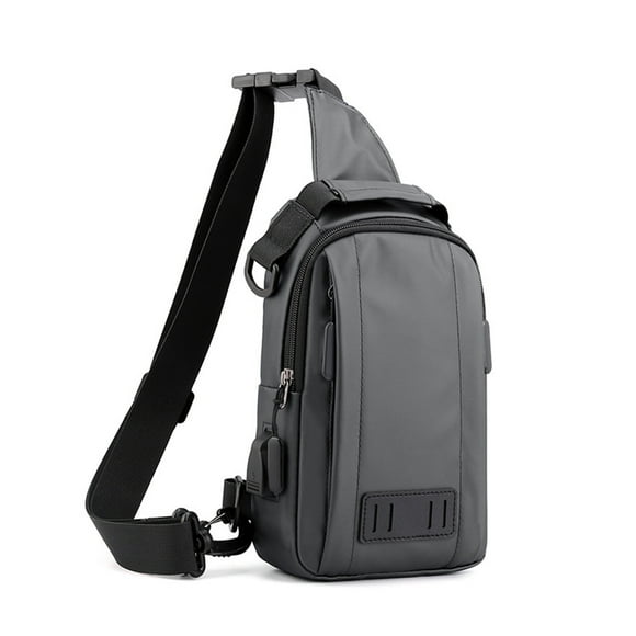 Qarigey Bolso de pecho para hombre, bolso de hombro para teléfono, deportes al aire libre, bandolera, soporte informal para compras, correa ajustable, Envolturas para manijas de equipaje Gris Qarigey AP012392-03