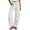 White(Pants), variant on No Boundarie Wide Leg Pants for Women Cotton Linen Button Front Elastic Waist with Pockets Work to Weekend Loose Lounge Pants