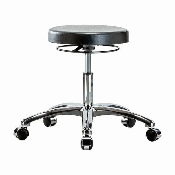 Poly Desk Stool, Chrome, Casters, Class 10