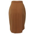 thumbnail image 4 of A2Y Women's Elastic Waist Self Tie Tulip Hem Side Pocket Skirt Dark Camel XL, 4 of 5