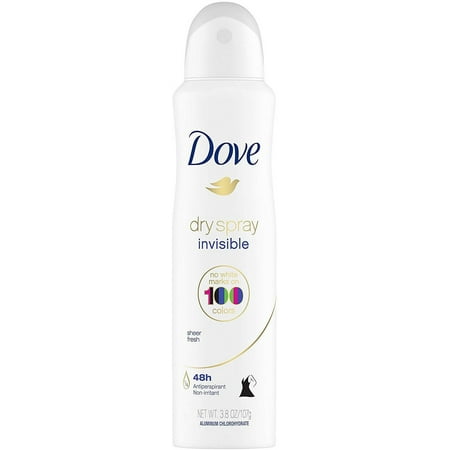 Dove Dry Spray Invisible Antiperspirant Deodorant, Sheer Fresh 3.8 oz (Pack of 2)