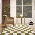 thumbnail image 2 of SARAG Soft Rugs For Living Room, 5x7ft Off-White And Green Checkered Fluffy Shaggy Rugs For Indoor Use, Ultra Fuzzy Rug For Bedroom Kids Nursery Rooms,Home Decor Aesthetic, 2 of 11