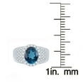 thumbnail image 3 of Sterling Silver with Natural London Blue Topaz and White Topaz Halo Ring, 3 of 3