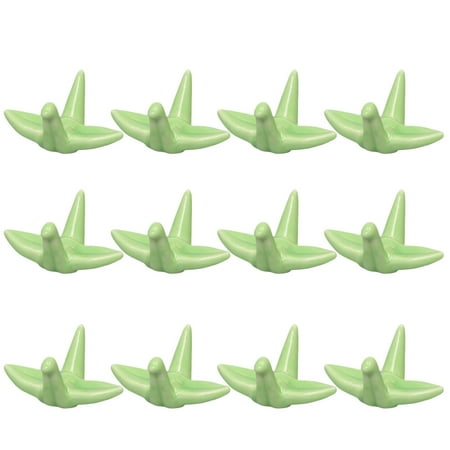 

12 Pcs Lovely Paper Crane Shape Ceramic Rack Chopsticks Rest Pillow Holder Household Hotel Tableware Decoration for Banquet Dinin