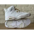 thumbnail image 1 of Ni - ke Ni - ke Air Jordan 6 Retro Gold Hoops Pink Leather DH9696-100 Women 11/Men 9.5 New, 1 of 5