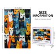 thumbnail image 4 of 1000 PCS 1000 Piece Vibrant Jigsaw Puzzle A Bunch Of Wonderful Cats,Wonderful Imagination,Ideal For Relaxation And Family Fun,Stunningly Vibrant Colors,Unique Animal Wooden Puzzle For Adults, 4 of 6
