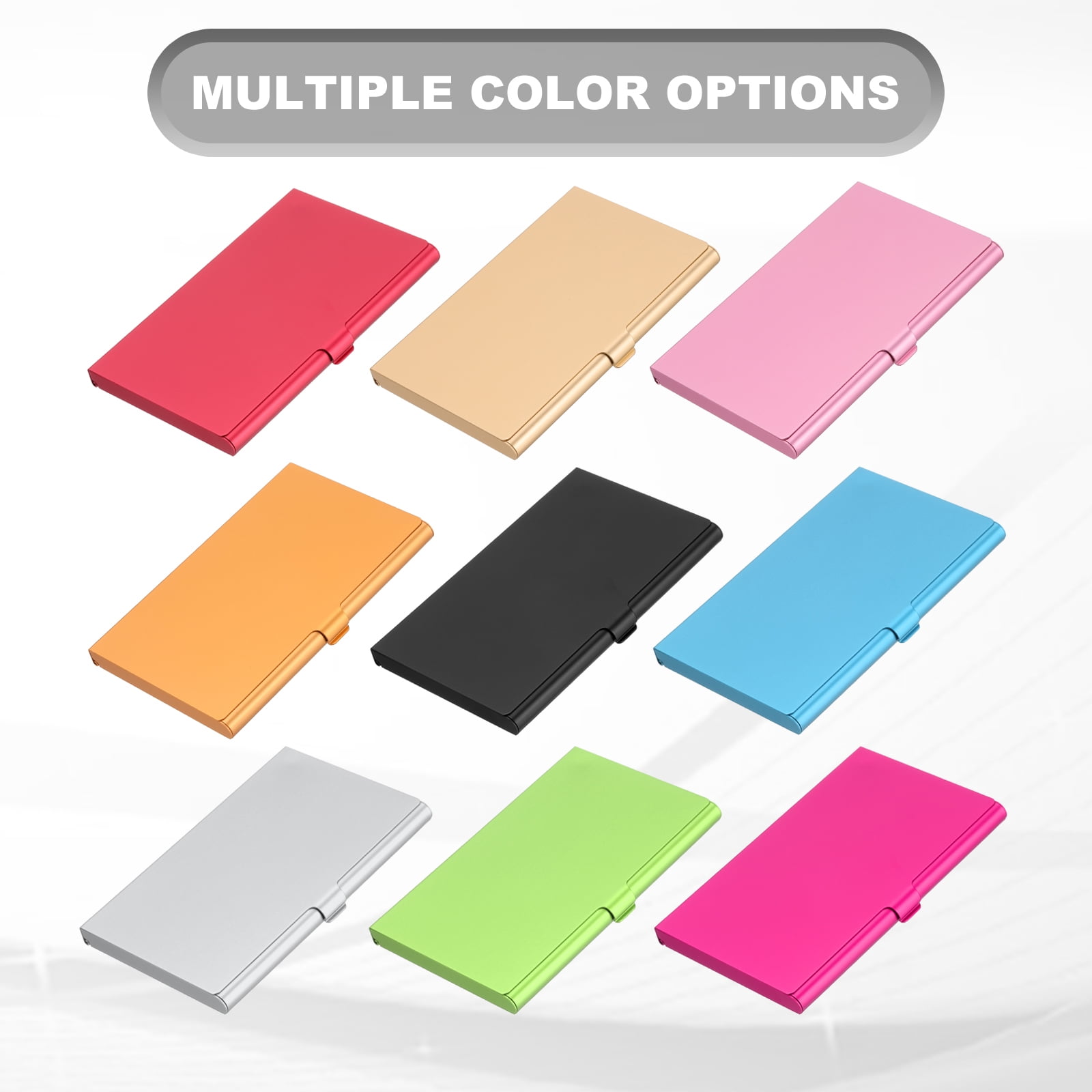 Business Card Holder, 10Pcs Aluminum Metal Card Case Card Holder, 5 Colors