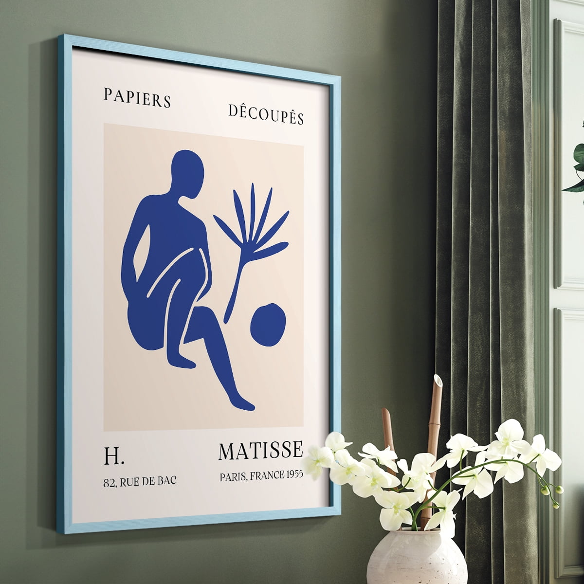 Matisse CLX Framed Print in Blue Solid Wood 8 x 10 Framed Print
