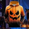 thumbnail image 2 of Yuncity Halloween Hoodie For Men Festive Pumpkin Design Comfortable Stylish Pullover Everyday Wear In Fall Winter Seasons L Orange Hoodies Men, 2 of 3