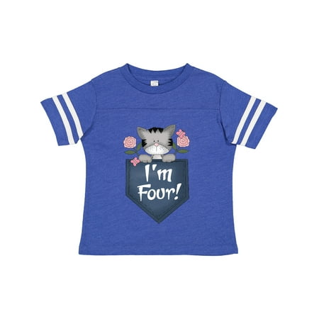 

Inktastic I m Four Kitty Cat 4th Birthday Gift Toddler Boy or Toddler Girl T-Shirt