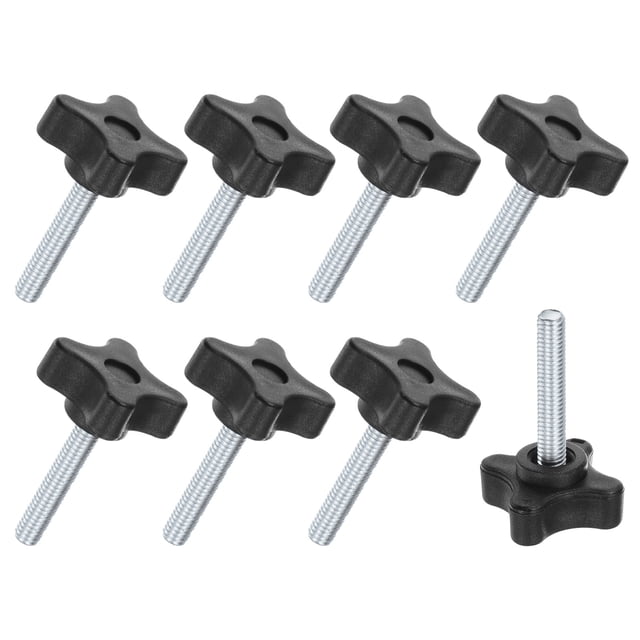 Uxcell 8-Pack Pomos de Sujeción en Forma de Estrella, Tornillos de Apriete Manual M6x35mm Mango 32mm