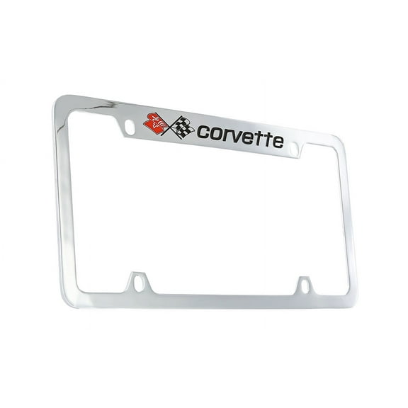Chevrolet Corvette C3 Chrome Plated Metal Top Engraved License Plate Frame