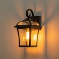 thumbnail image 3 of C Cattleya 1-Light Matte Black Outdoor Wall Lantern Sconces with Clear Seeded Glass(2-pack), 3 of 9