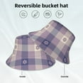 thumbnail image 6 of Balery Purple Floral Gingham Check Plaid Sun Hats for Men Women Bucket Hat UPF 50+ Buckey Hat Boonie Hat Foldable UV Protection Hiking Beach Fishing Summer, 6 of 9
