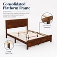 thumbnail image 4 of Miniyam Queen Bed with Barn Door Headboard and Footboard, Farmhouse Wood Platform Bed Frame, Walnut, 4 of 7