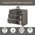 thumbnail image 5 of Gzxs Vintage Wood Nightstand in Gray Finish, Storage Bedside Table with Drawers & Safety Stops, 3-Drawer Chest for Bedroom Living Room, 17"D x 30"W x 27"H, 5 of 5