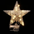 thumbnail image 2 of Gogcaro Christmas Star Tree Topper, 8inch Sequins Xmas Tree Topper, Star Treetop for Home Christmas Tree Decoration, LED Bulbs, Silver, 2 of 7