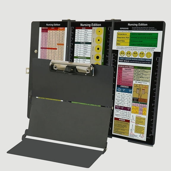 Foldable Clipboard Trifold Design – Pocket Size 3-Layer Clipboard with Clip and Storage, Lightweight Writing Board for Students and Professionals (Black)