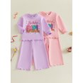 thumbnail image 6 of RUINIXCW Toddler Baby Girl Birthday Outfit Long Sleeve Sweatshirt Pants 2 Pcs Set, 6 of 9