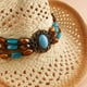 thumbnail image 4 of Boho Western Cowboy Straw Hat - Hand Woven Faux Jade Chain Decor Hat for Women, Men, and Unisex - Perfect for Summer Beach and Casual Wear, 4 of 5